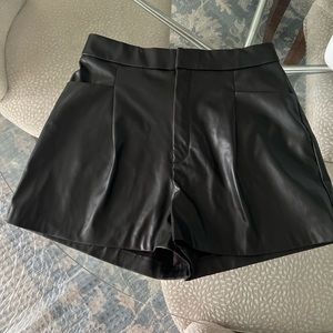 Zara High Waisted Pleather Shorts